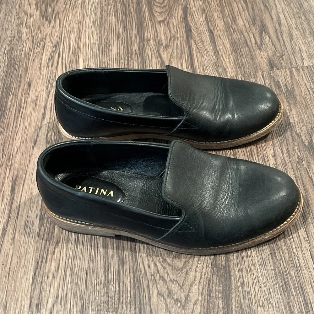 Patina by Portland Rounded Leather Loafer in Black Size 7.5
